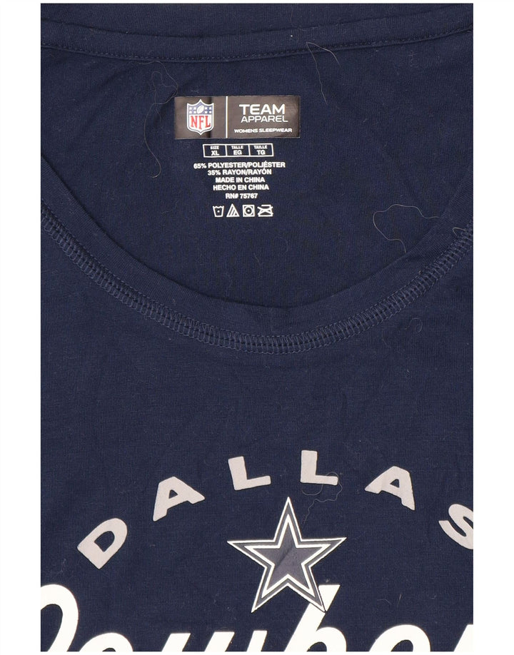 Женская футболка с рисунком NFL Dallas Cowboys, топ UK 18 XL, темно-синий полиэстер
