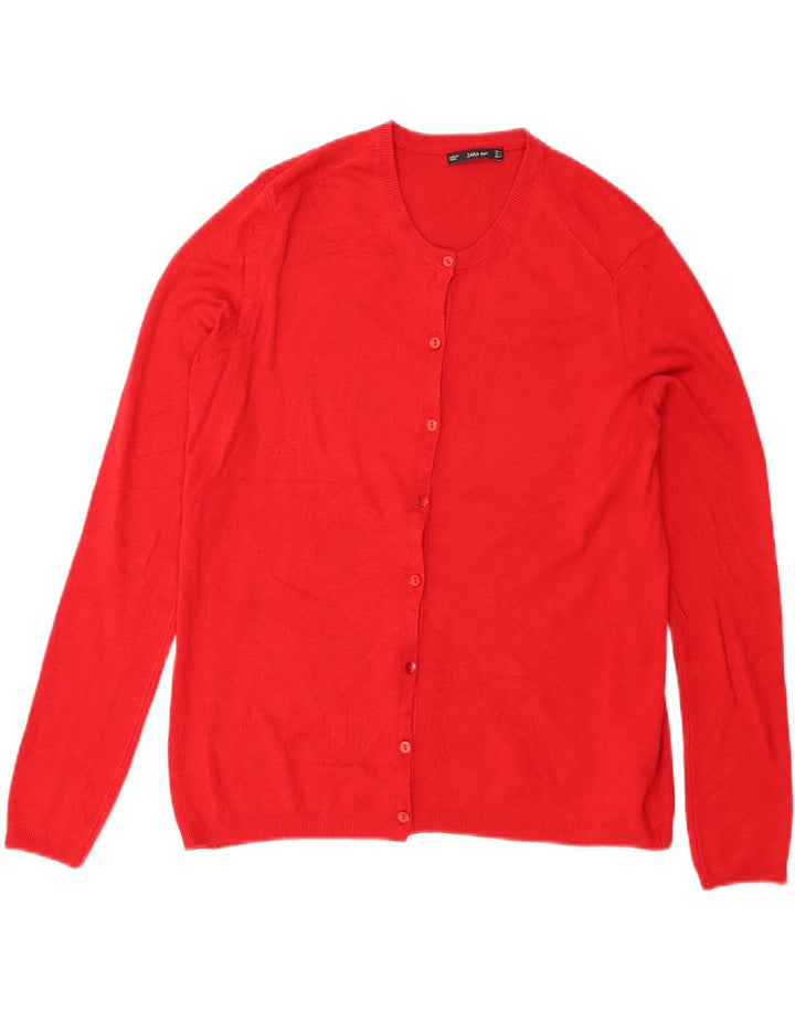 Женский кардиган Zara UK 14, большой красный вискоза
