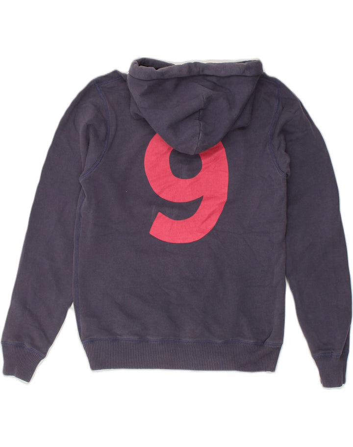 JACK WILLS Womens Graphic Hoodie Jumper UK 14 Medium Navy Blue Cotton | Vintage Jack Wills | Thrift | Second-Hand Jack Wills | Used Clothing | Messina Hembry 
