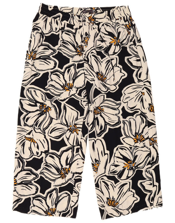 Женские повседневные брюки Marks & Spencer UK 18 XL W38 L28 черные с цветочным принтом