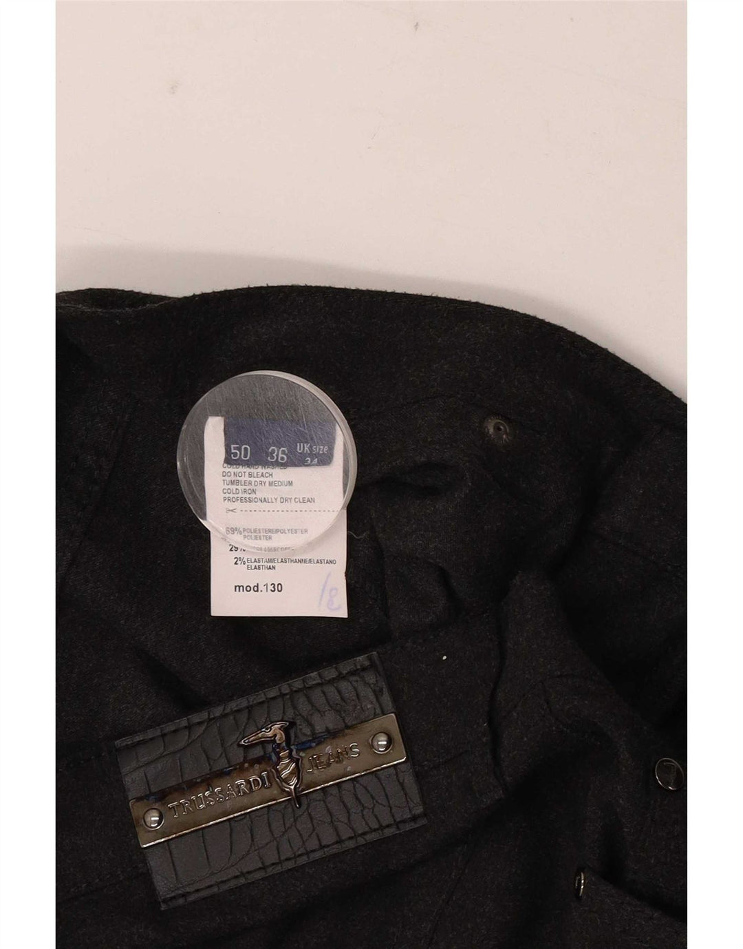 Мужские прямые повседневные брюки Trussardi W34 L30 серые из полиэстера