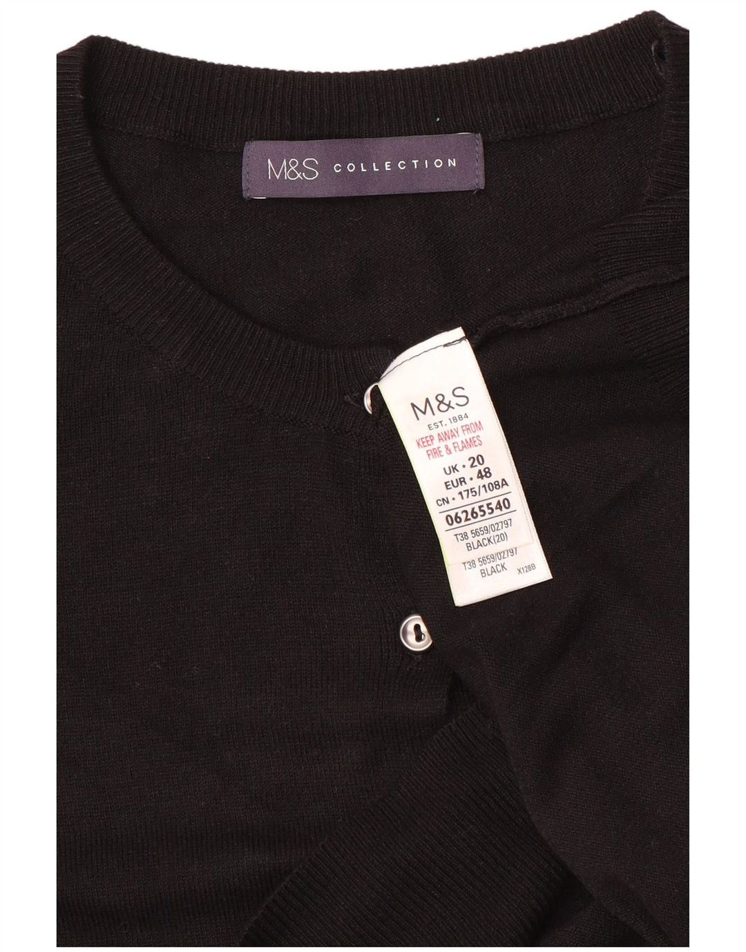 Женский кардиган MARKS & SPENCER UK 20 2XL, черный вискоза