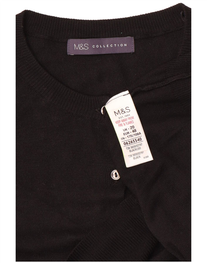 Женский кардиган MARKS & SPENCER UK 20 2XL, черный вискоза