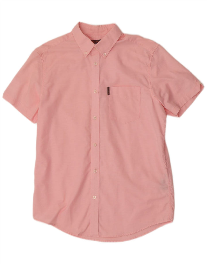 Мужская рубашка с коротким рукавом Ben Sherman, хлопок среднего розового цвета