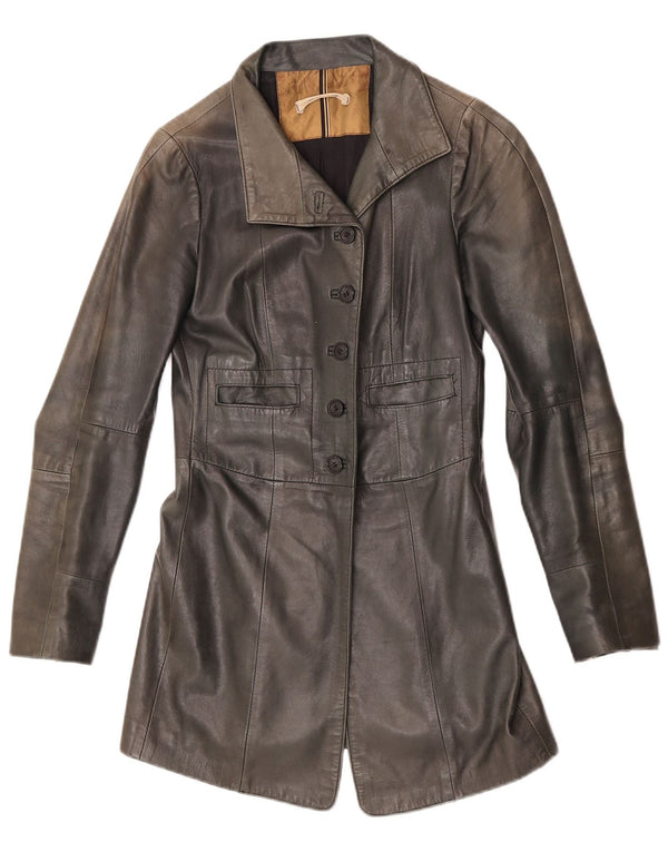 Vintage Womens Leather Jacket IT 40 Small Green Leather