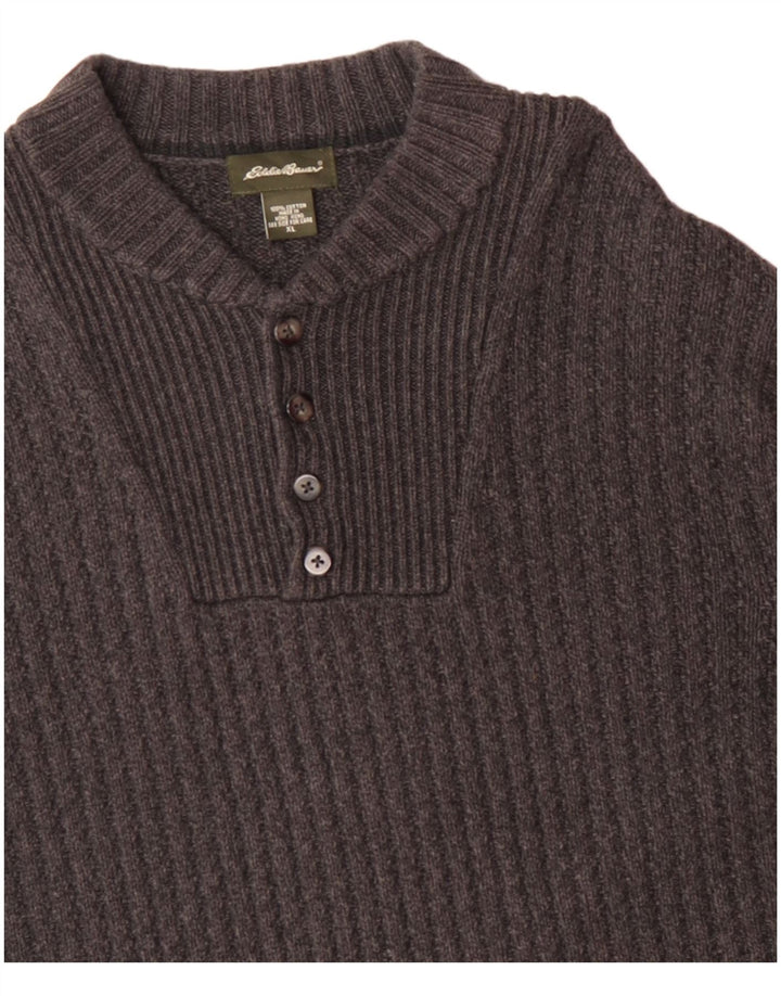 Мужской свитер EDDIE BAUER с круглым вырезом XL, серый хлопок