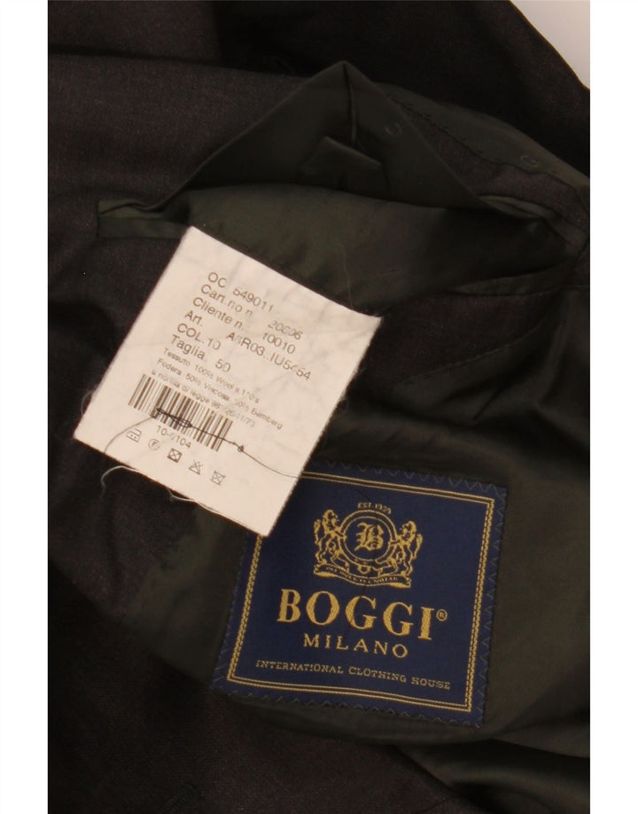 Мужской пиджак Boggi на 3 пуговицах IT 50, большой, черный, шерсть