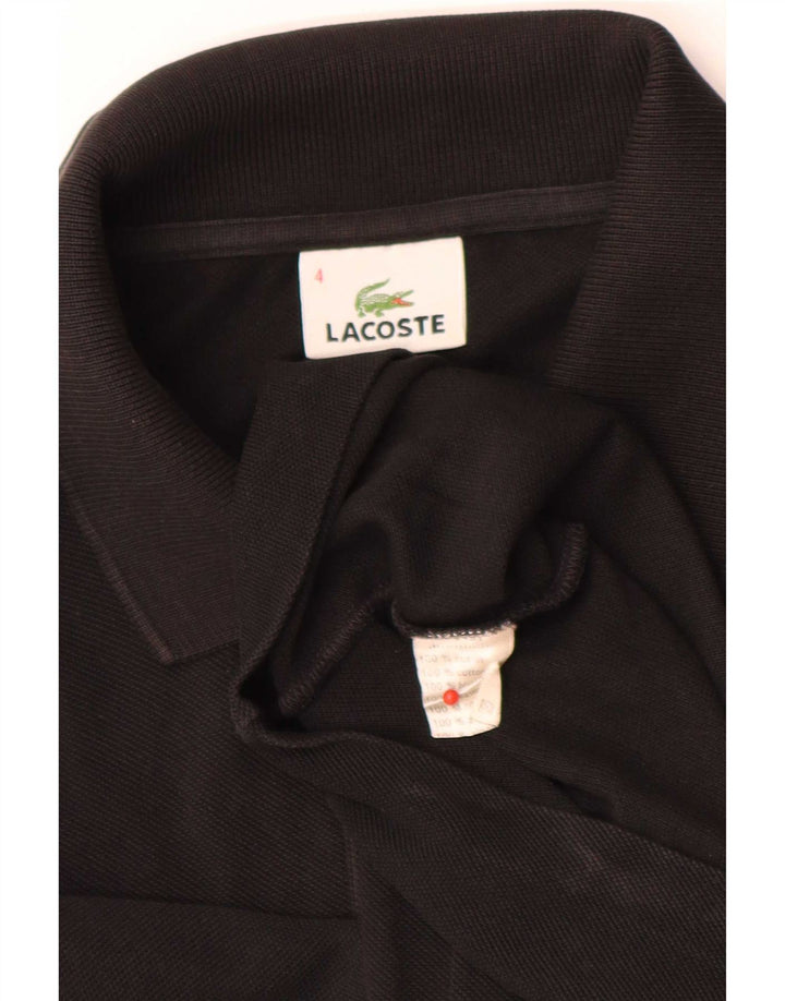 Мужская рубашка поло Lacoste с длинным рукавом стандартного кроя, размер 4, средний черный хлопок