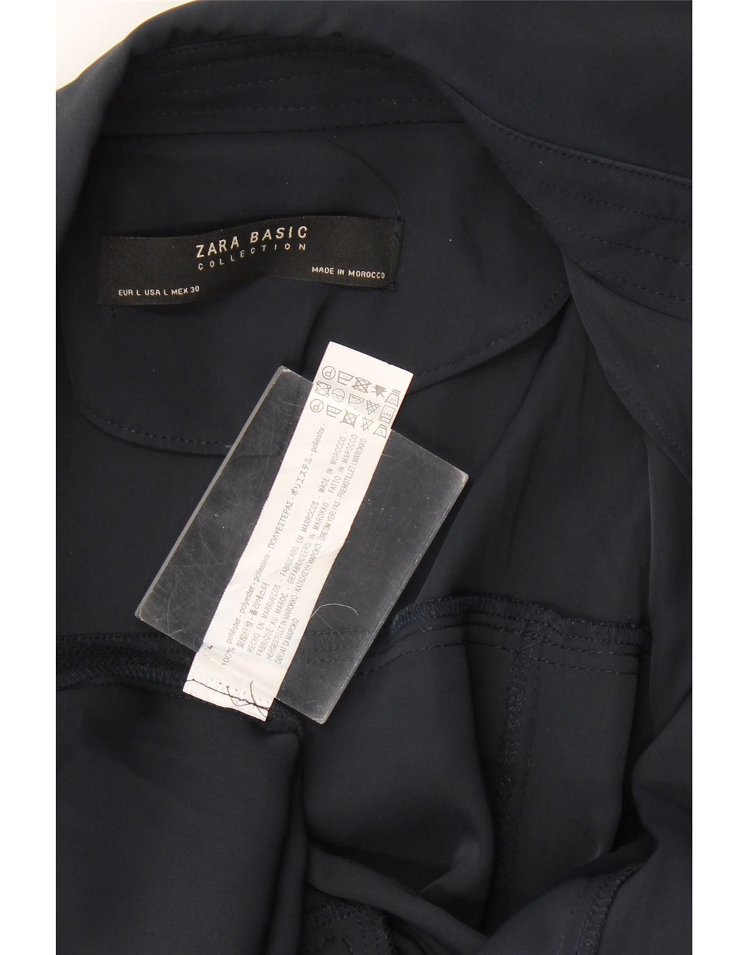 Женский тренч Zara UK 16, большой темно-синий полиэстер