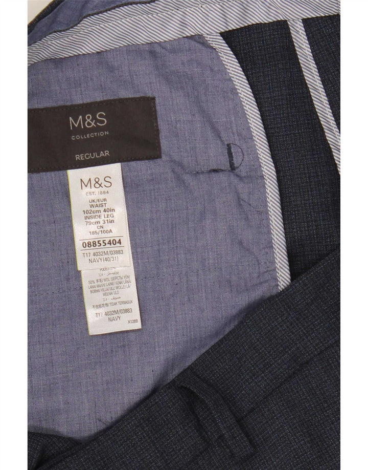 Мужские прямые классические брюки Marks & Spencer W40 L31 темно-синие