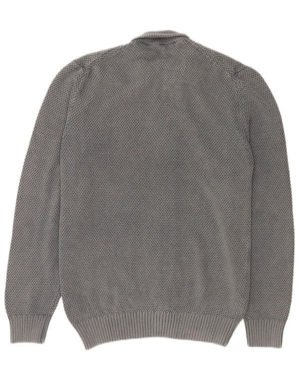 Мужской кардиган Trussardi Jeans, хлопковый свитер среднего серого цвета