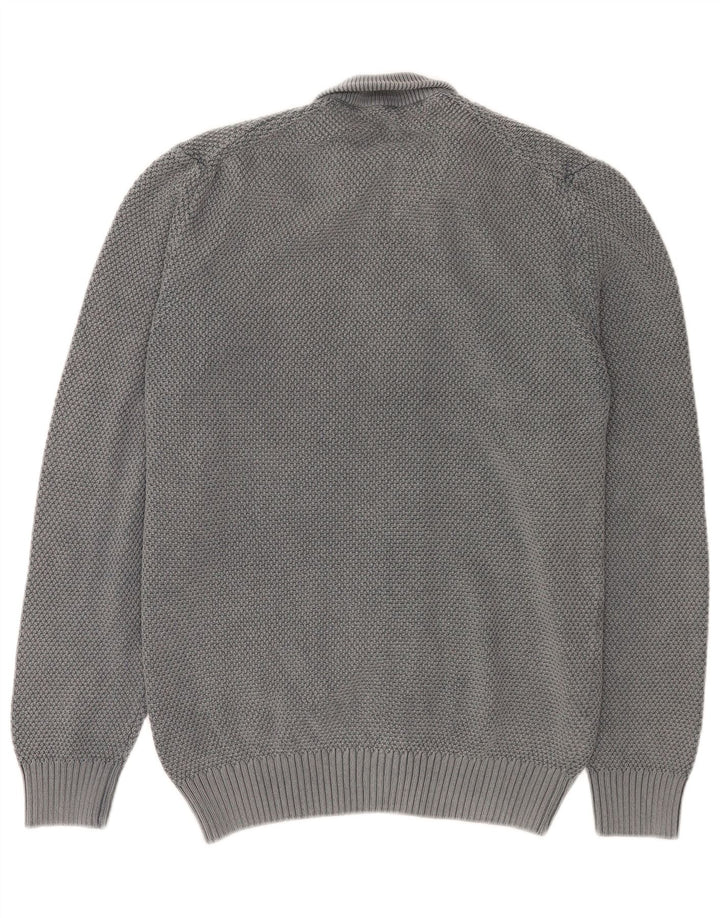 Мужской кардиган Trussardi Jeans, хлопковый свитер среднего серого цвета