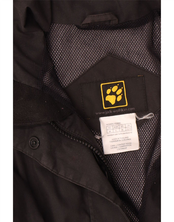 Женская дождевик Jack Wolfskin UK 12/14, средний черный полиэстер