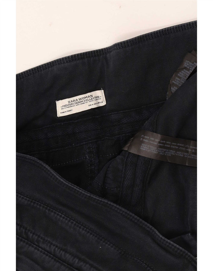 Zara Женские укороченные брюки карго среднего размера W28 L25 Темно-синие хлопковые