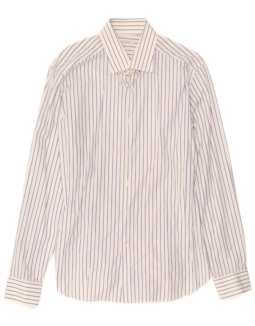 GIANFRANCO FERRE Мужская рубашка, размер 42, 16, 1/2, большая синяя полоска, хлопок