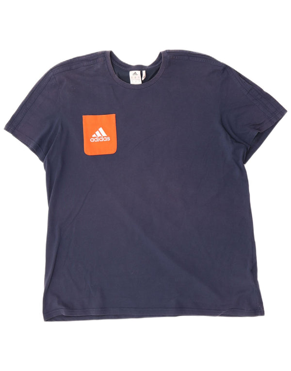 Adidas Мужская футболка Climalite Top 2XL Темно-синий хлопок