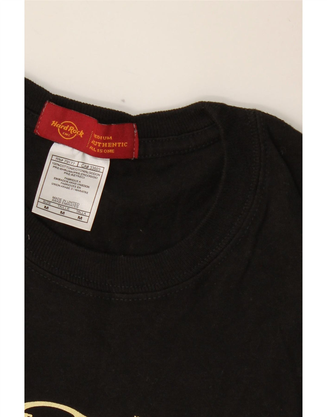 HARD ROCK CAFE Мужская футболка с рисунком Paris Top Medium Black Cotton