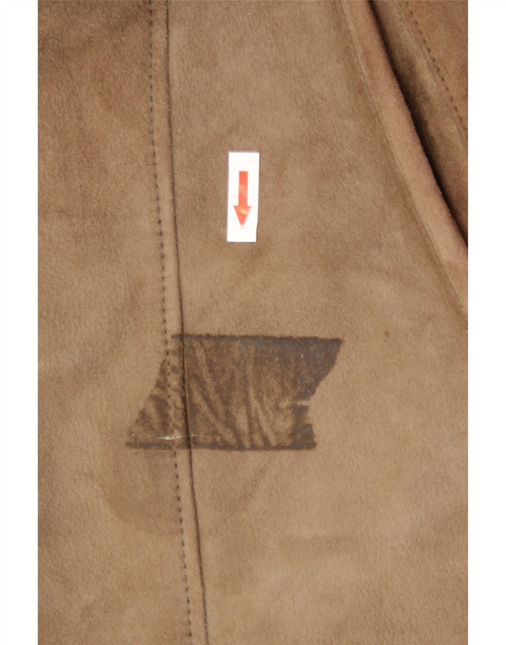 Винтажная женская дубленка UK 18 XL, бежевая дубленка