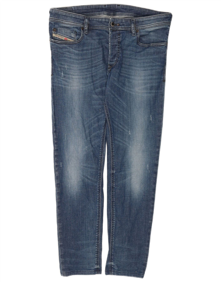 Мужские зауженные джинсы Diesel Thanaz W34 L30, синий хлопок