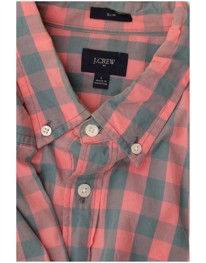 Мужская узкая рубашка J. Crew, большая розовая клетка
