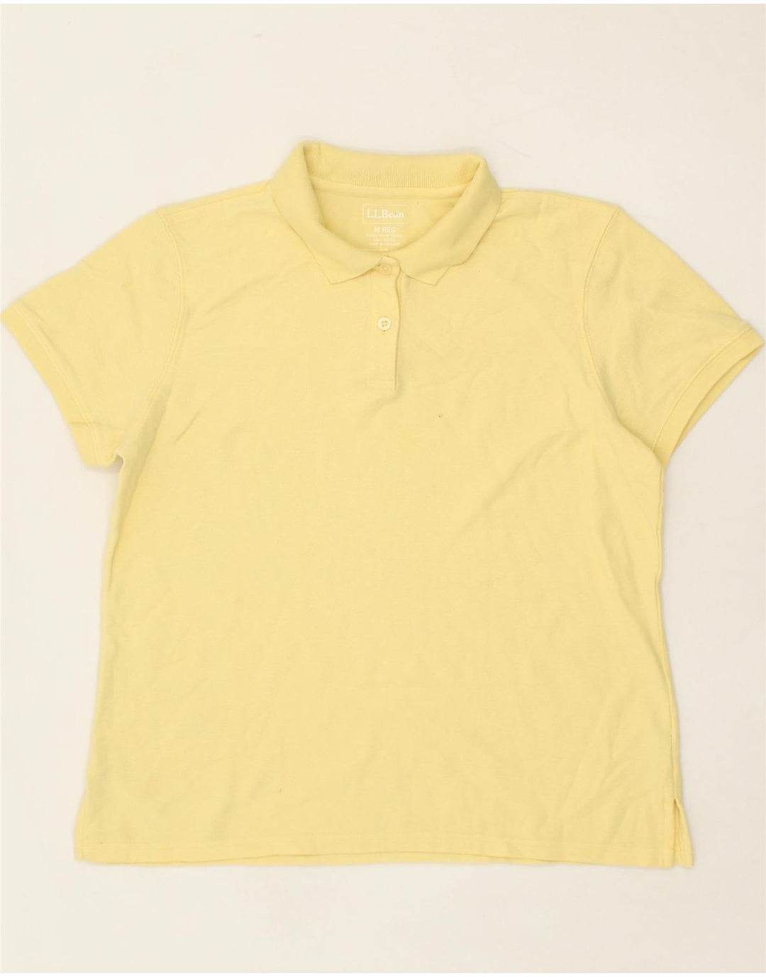 L.L.BEAN Womens Polo Shirt UK 14 Medium Yellow Cotton Vintage L.L.Bean and Second-Hand L.L.Bean from Messina Hembry 