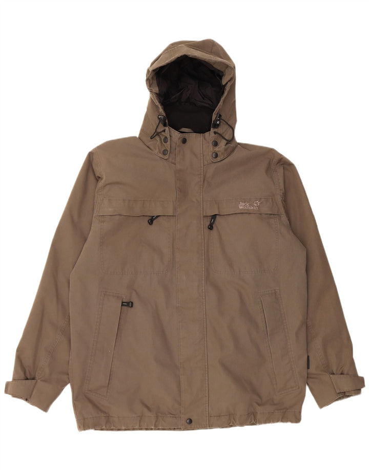 Мужская ветровка Jack Wolfskin с капюшоном UK 40, большая коричневая полиэстер
