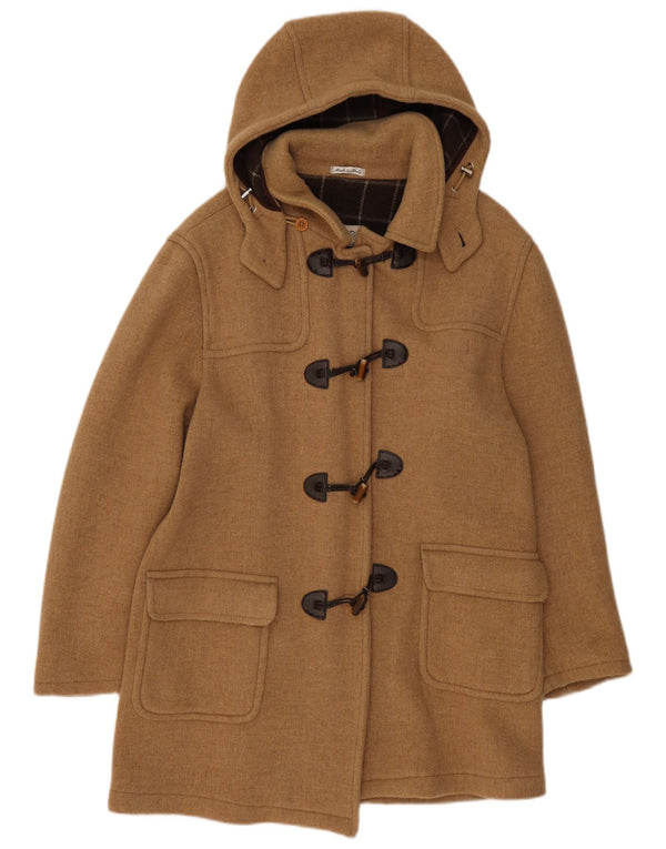 ВИНТАЖНЫЙ женский дафлкот оверсайз с капюшоном UK 18 XL Бежевый