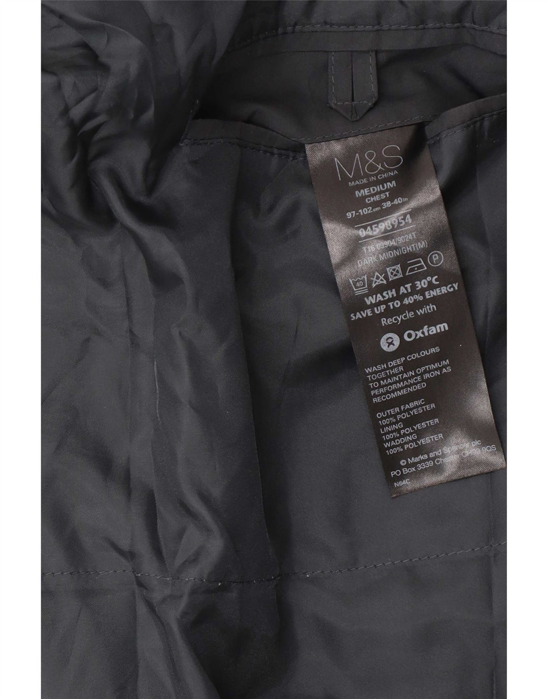 Мужской тренч Marks & Spencer UK 38/40, средний черный полиэстер