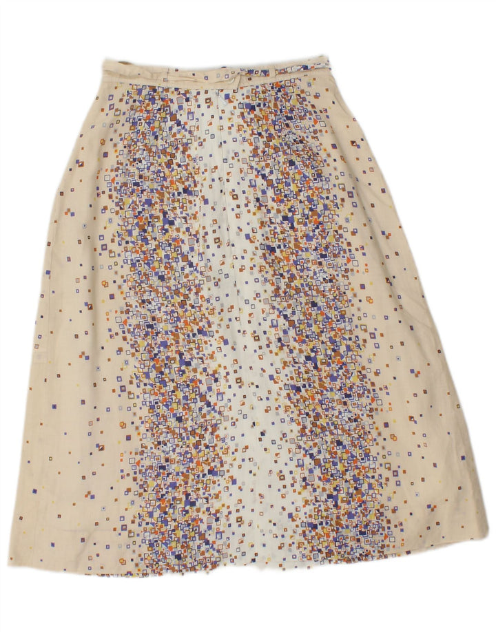 PANCALDI & B Женский комплект из 2 юбок UK 4 XS W24 Бежевый хлопок с геометрическим рисунком