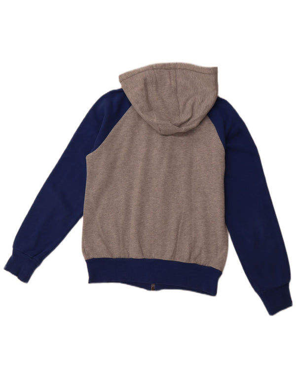 ADIDAS Женский свитер с капюшоном на молнии IT 38 XS Серый хлопок с цветными блоками