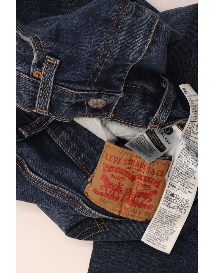 Мужские зауженные джинсы Levi's 502 W30 L30 синие, хлопок
