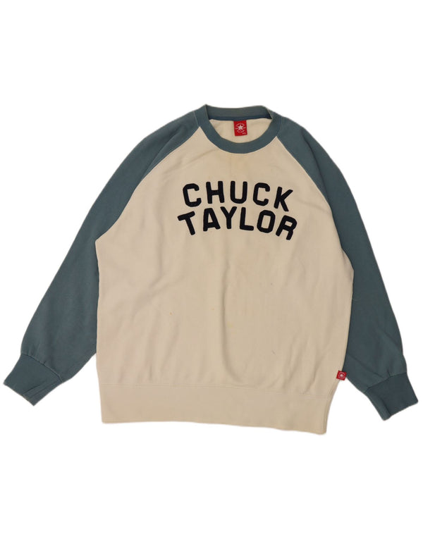 Мужской джемпер с рисунком Converse Chuck Taylor 2XL, белый с цветными блоками