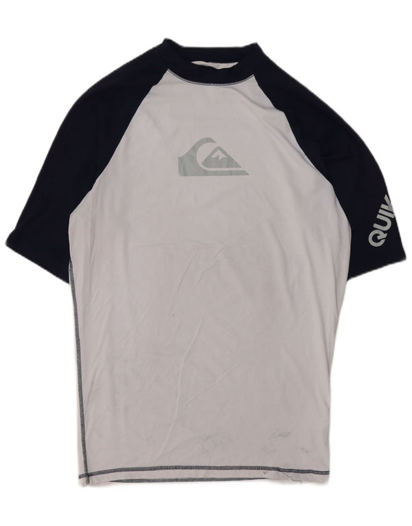 Мужская футболка Quiksilver с графическим рисунком, размер 2XL, белый полиамид с цветными блоками