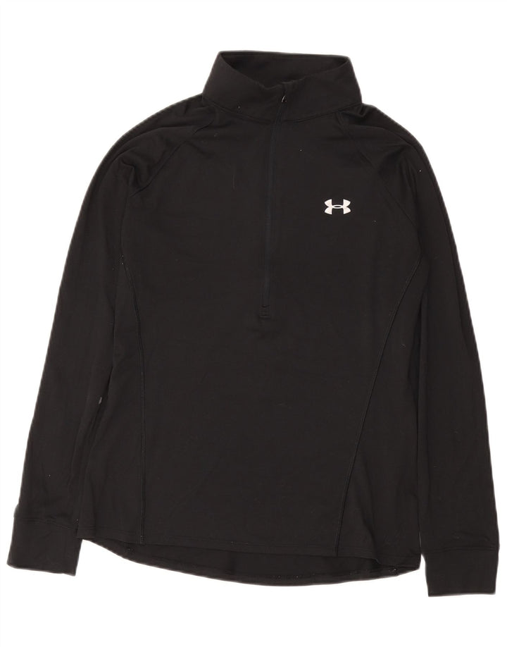 Женский пуловер с воротником на молнии UNDER ARMOR, топ UK 12, средний черный