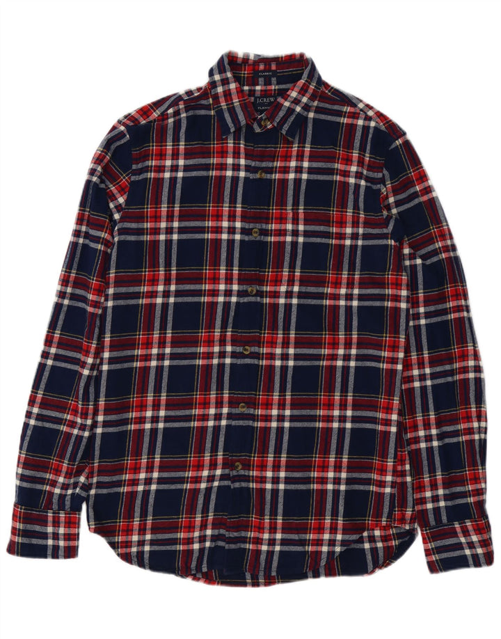 Мужская фланелевая рубашка классического кроя J. Crew, маленькая, темно-синяя, хлопковая в клетку