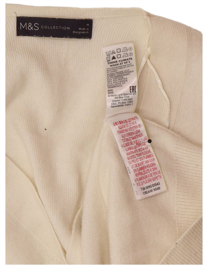 Женский кардиган Marks & Spencer UK 14, средний кремовый из вискозы