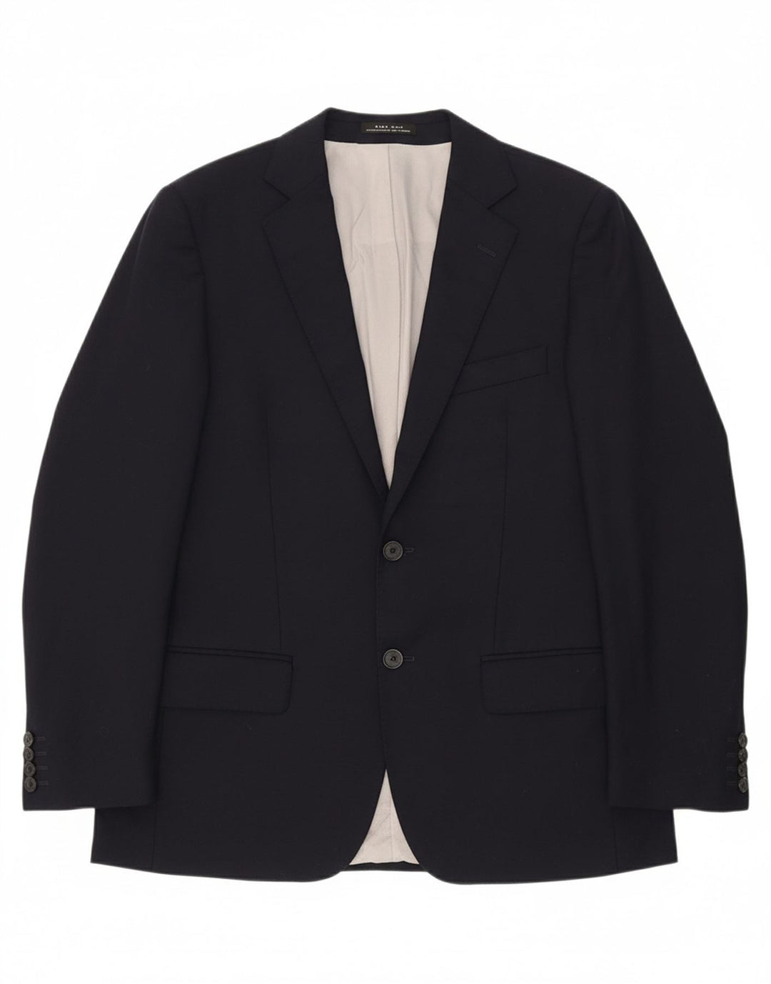 ZARA Mens 2 Button Blazer Jacket EU 50 Medium Navy Blue Wool