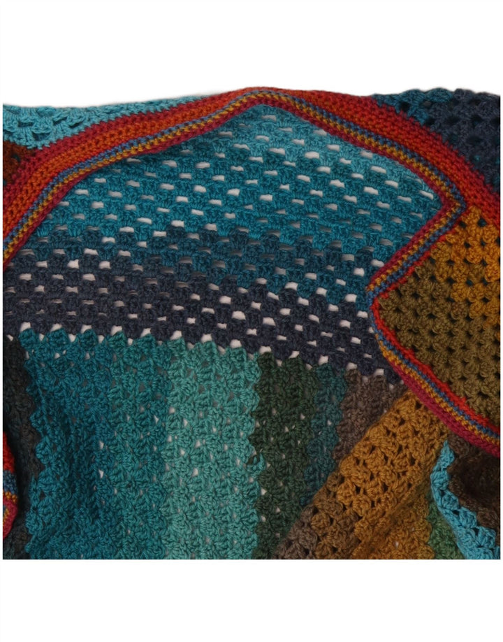 ВИНТАЖНЫЙ женский длинный длинный кардиган-свитер оверсайз, Великобритания, 22, 3XL, разноцветный