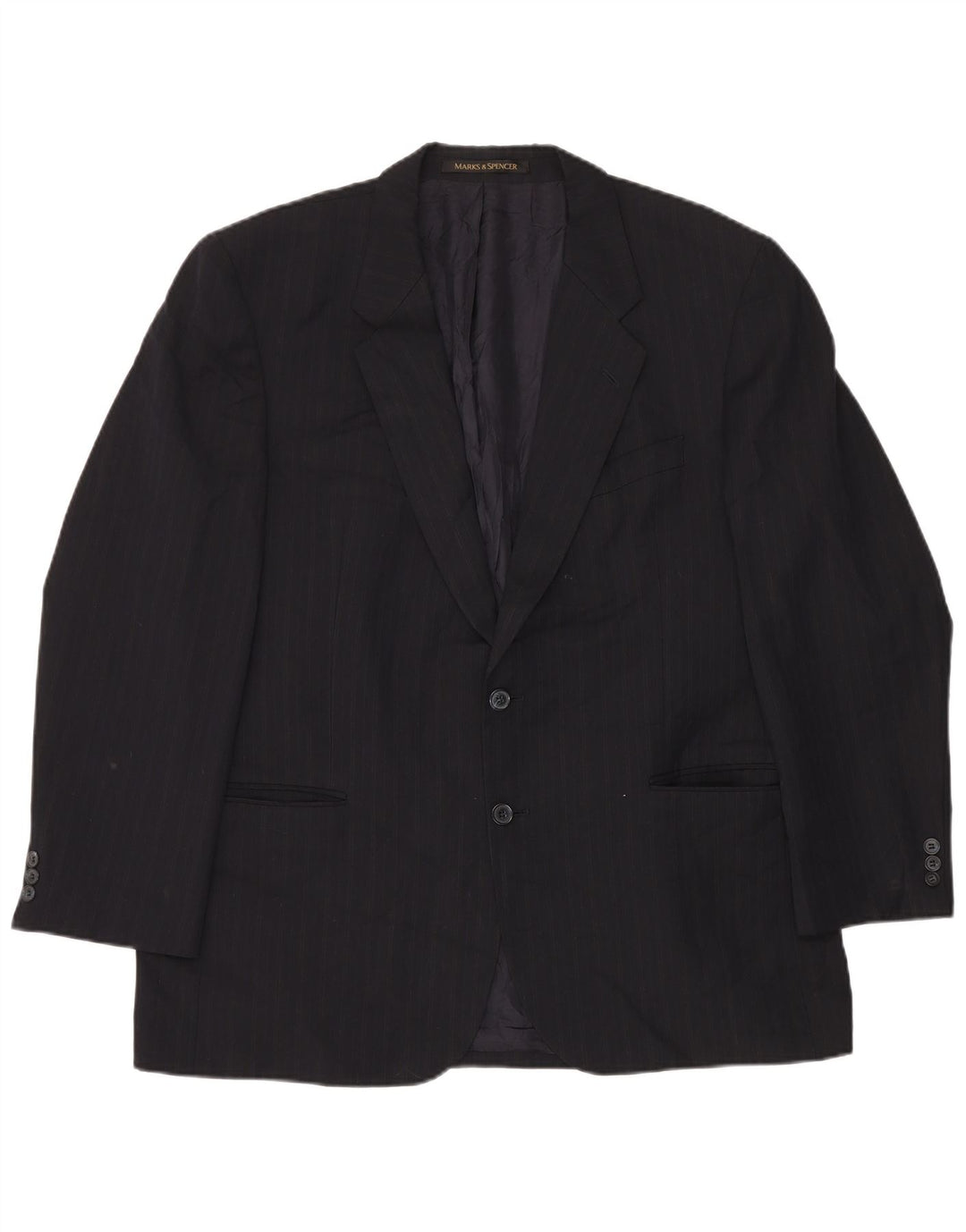 Мужской пиджак с 2 пуговицами Marks & Spencer UK 44 2XL темно-синий в тонкую полоску