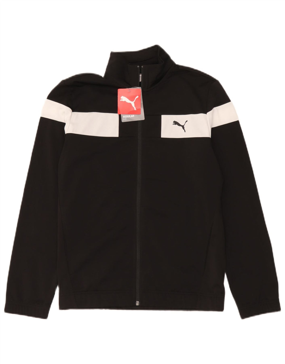 Спортивный костюм Puma для мальчиков, верхняя куртка 13–14 лет, черный полиэстер с цветными блоками