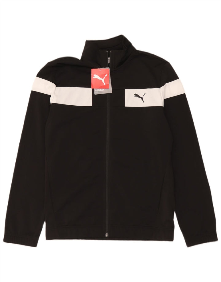 Спортивный костюм Puma для мальчиков, верхняя куртка 13–14 лет, черный полиэстер с цветными блоками