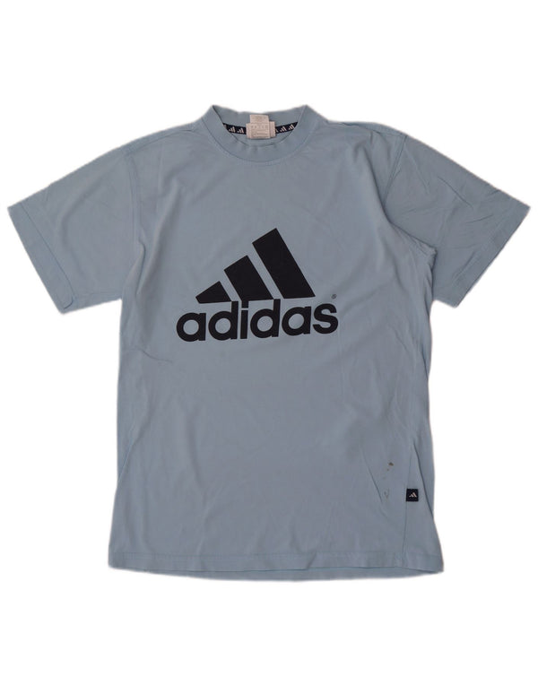 Футболка Adidas с рисунком для мальчиков 15-16 лет, синяя, хлопок