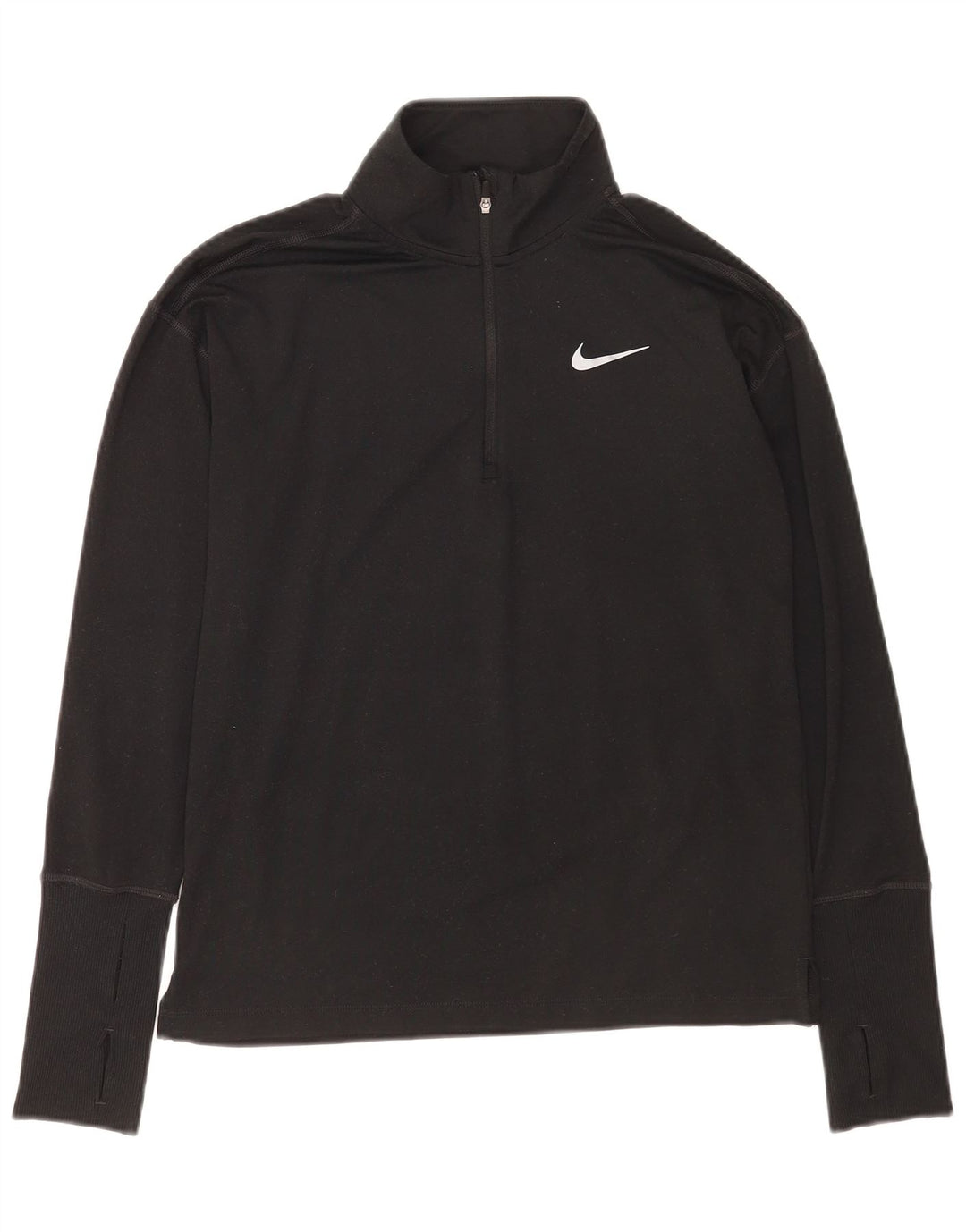 Мужской топ с воротником на молнии и длинным рукавом Nike Dri Fit XS, черный