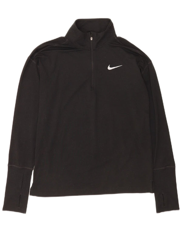 Мужской топ с воротником на молнии и длинным рукавом Nike Dri Fit XS, черный