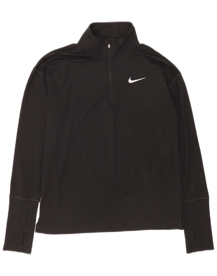 Мужской топ с воротником на молнии и длинным рукавом Nike Dri Fit XS, черный