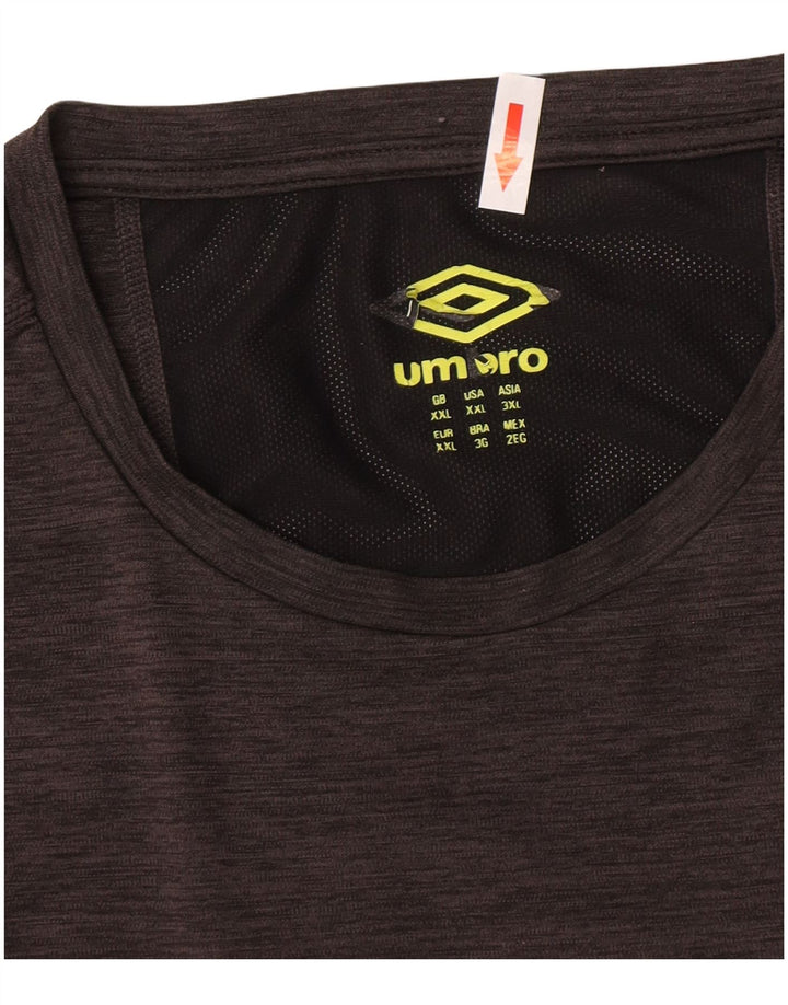 Мужская футболка Umbro Top 2XL серая, полиэстер с цветными блоками