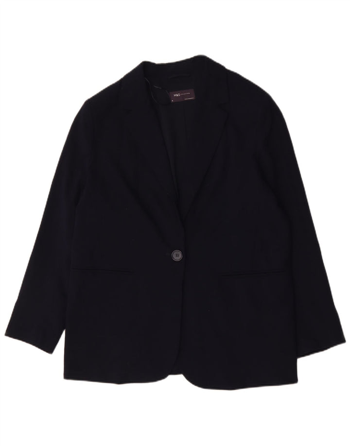 Женский пиджак на 1 пуговице Marks & Spencer UK 18 XL, темно-синий полиэстер