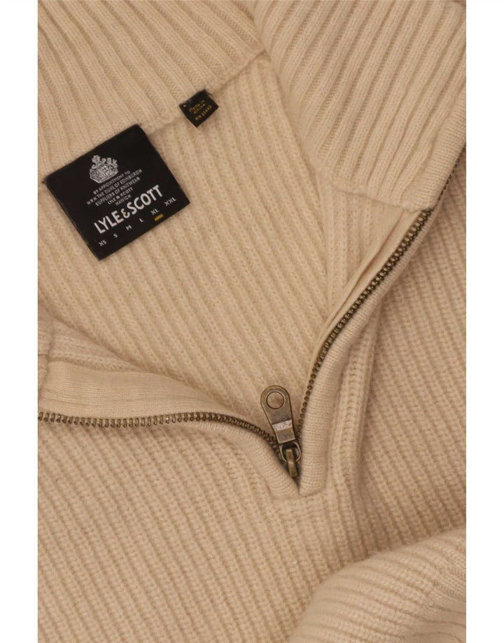 Мужской свитер с воротником на молнии Lyle & Scott XL, бежевый