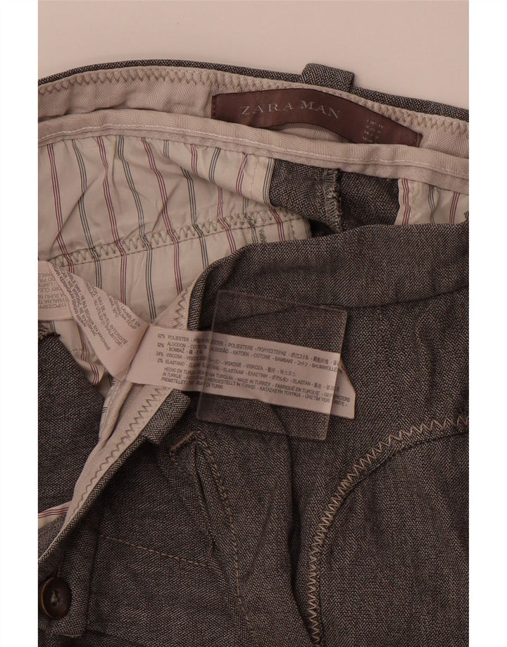 Мужские брюки-чиносы ZARA для бега, EU 40, средний W31 L28, серый полиэстер