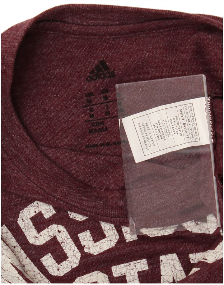 Мужской топ с рисунком Adidas с длинным рукавом, средний бордовый